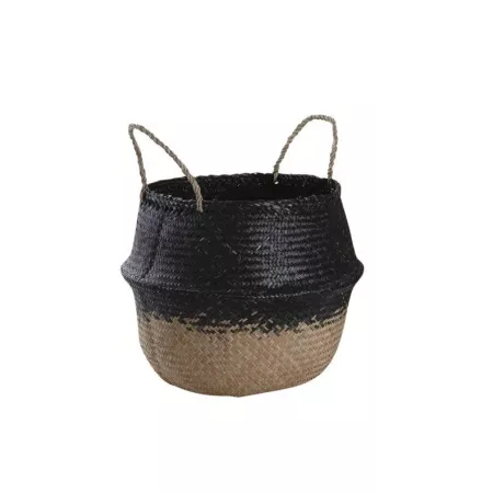 Sac jonc rond Noir et Naturel 40x40