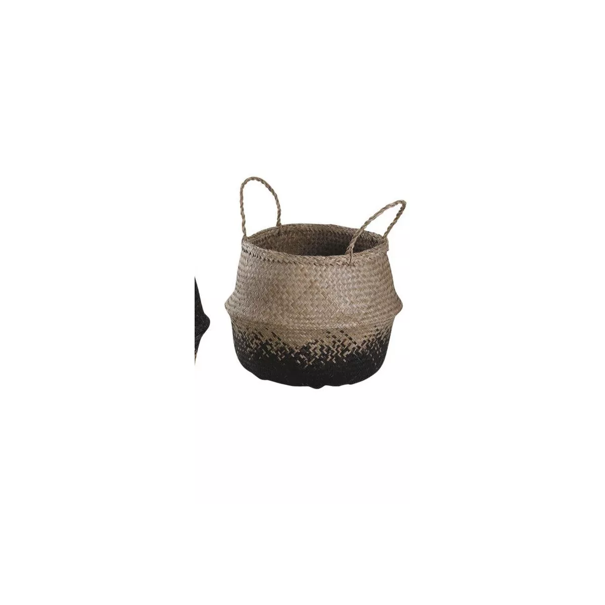Sac jonc rond Naturel et Noir 40x40