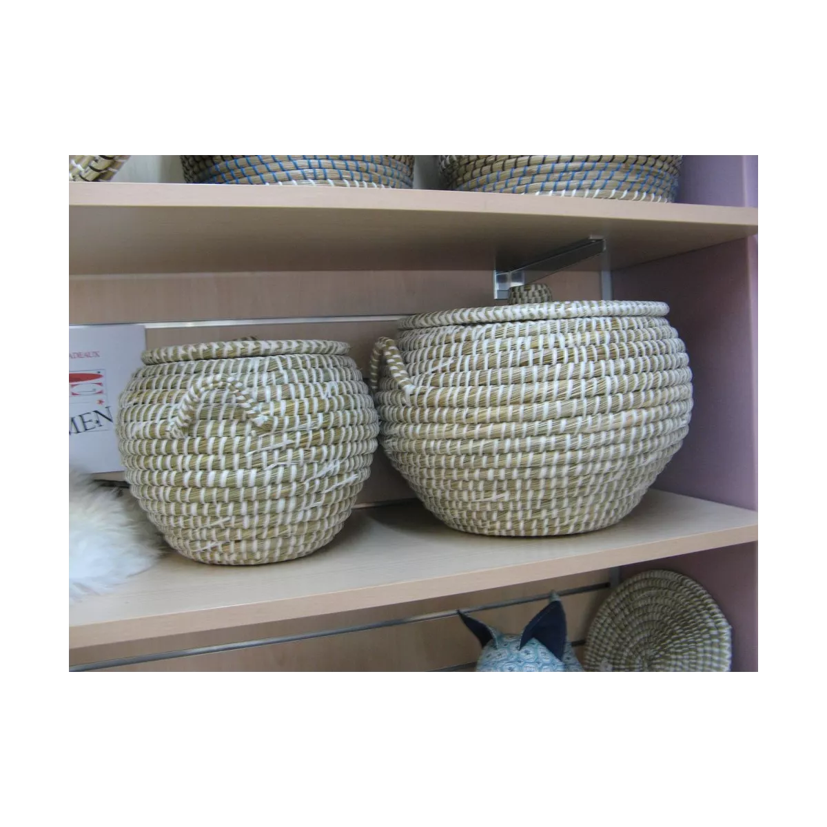 Panière bombé en Jonc 47x30