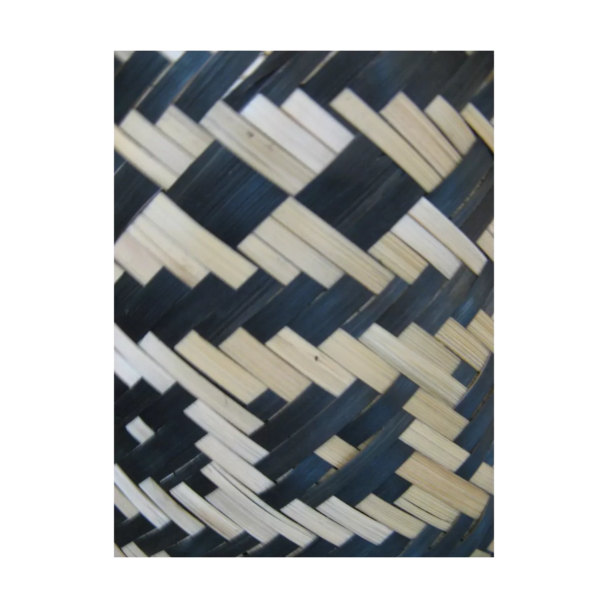 Corbeille Bambou Blanc et Noir 26x28