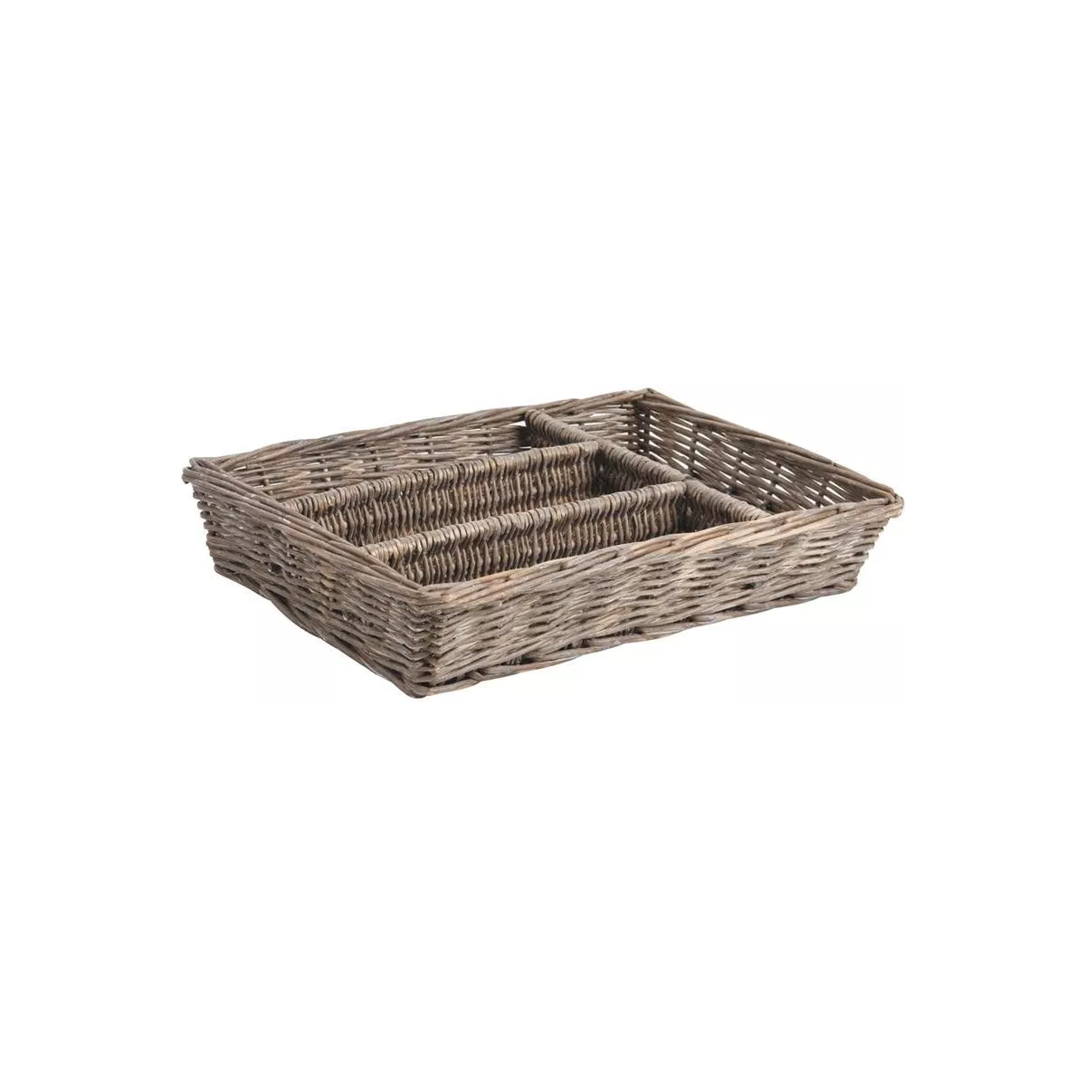 Range Couverts en osier Gris