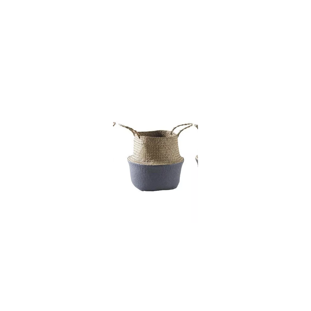 Sac jonc rond Naturel et Gris 27x27