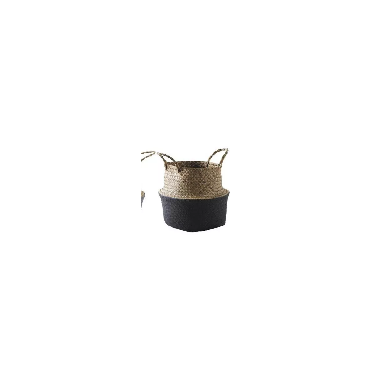 Sac jonc rond Naturel et Gris Anthracite 27x27