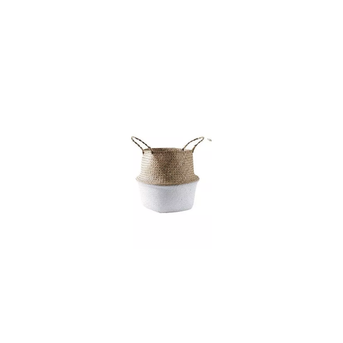 Sac jonc rond Naturel et Blanc 38x38