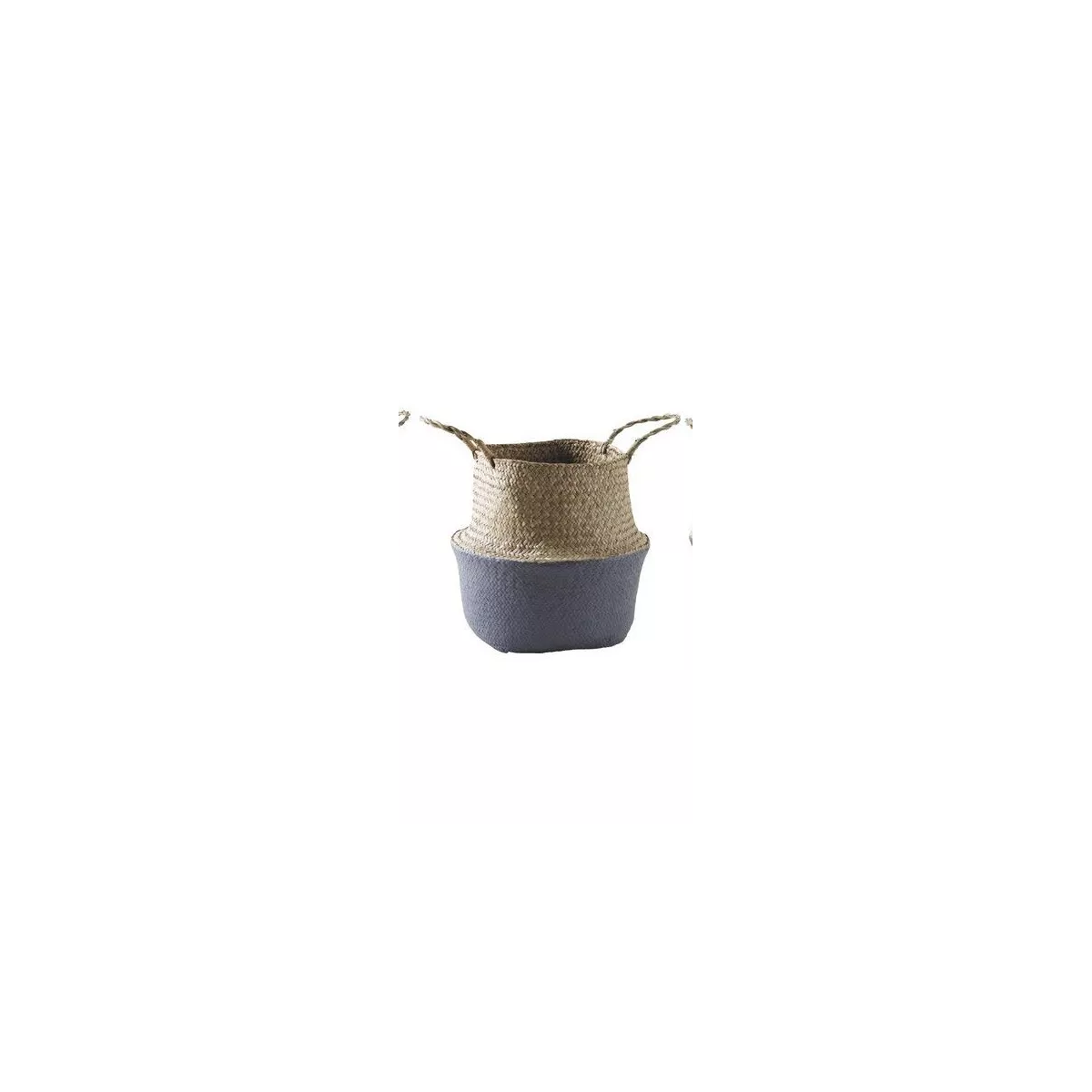 Sac jonc rond Naturel et Gris 38x38