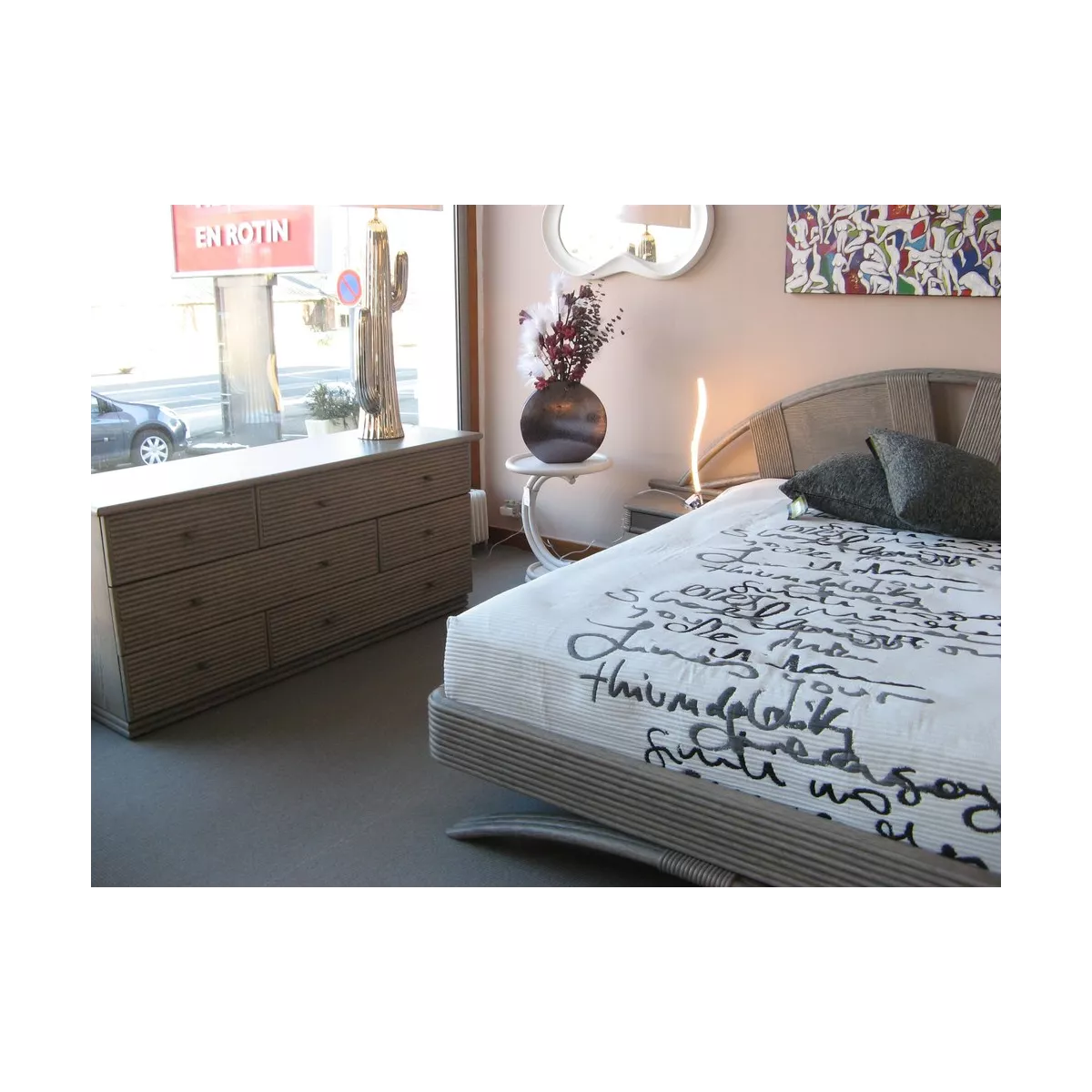 Commode Traill 6 Tiroirs Grise