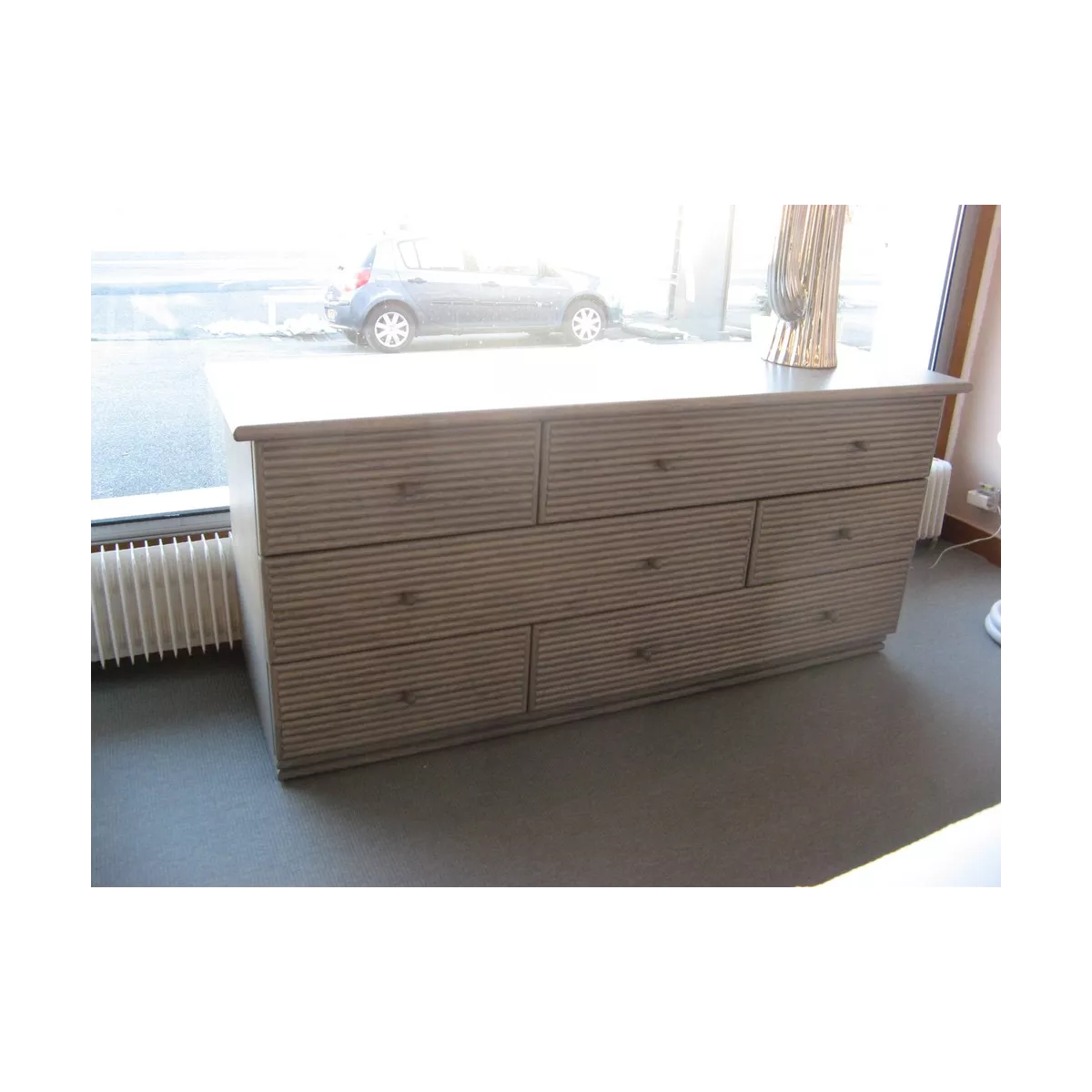 Commode Traill 6 Tiroirs Grise
