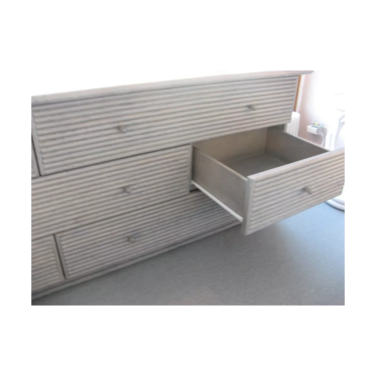 Commode Traill 6 Tiroirs Grise