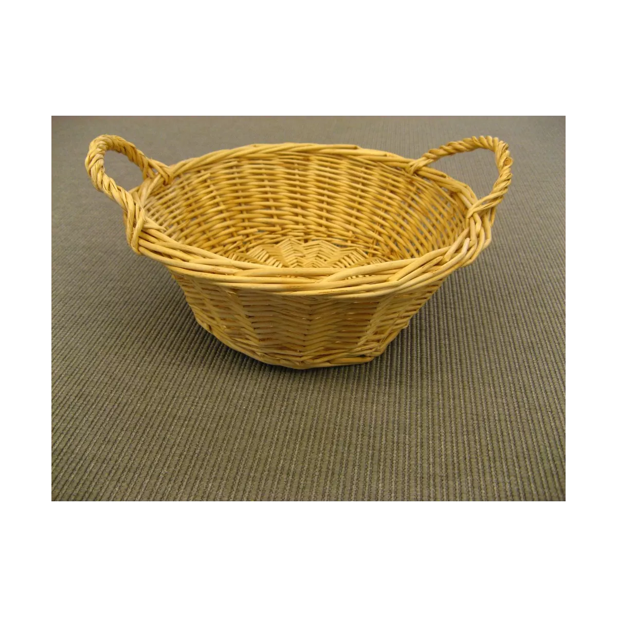 Corbeille Ronde Osier Blanc 22x22
