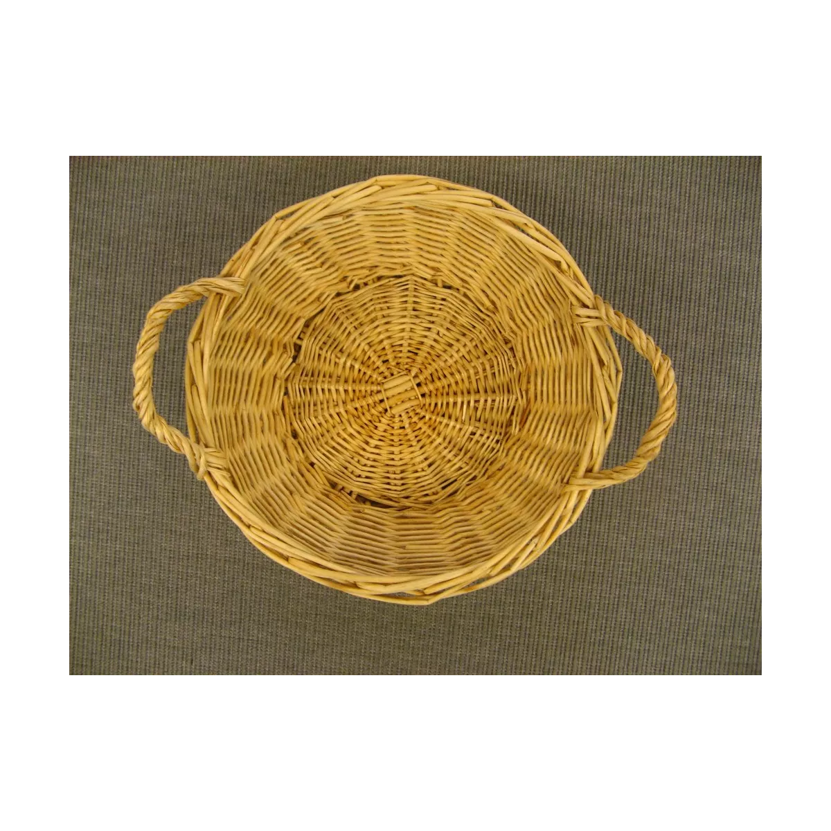 Corbeille Ronde Osier Blanc 22x22