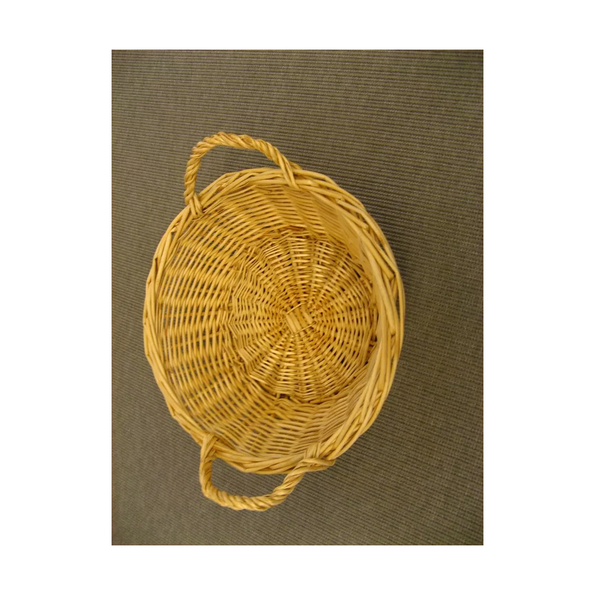 Corbeille Ronde Osier Blanc 22x22