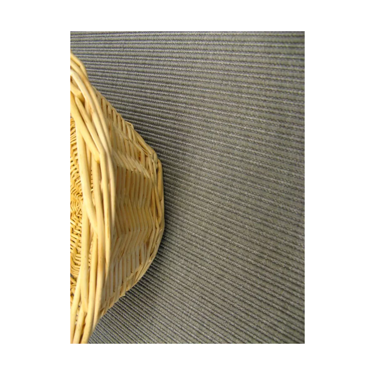 Corbeille Ronde Osier Blanc 22x22