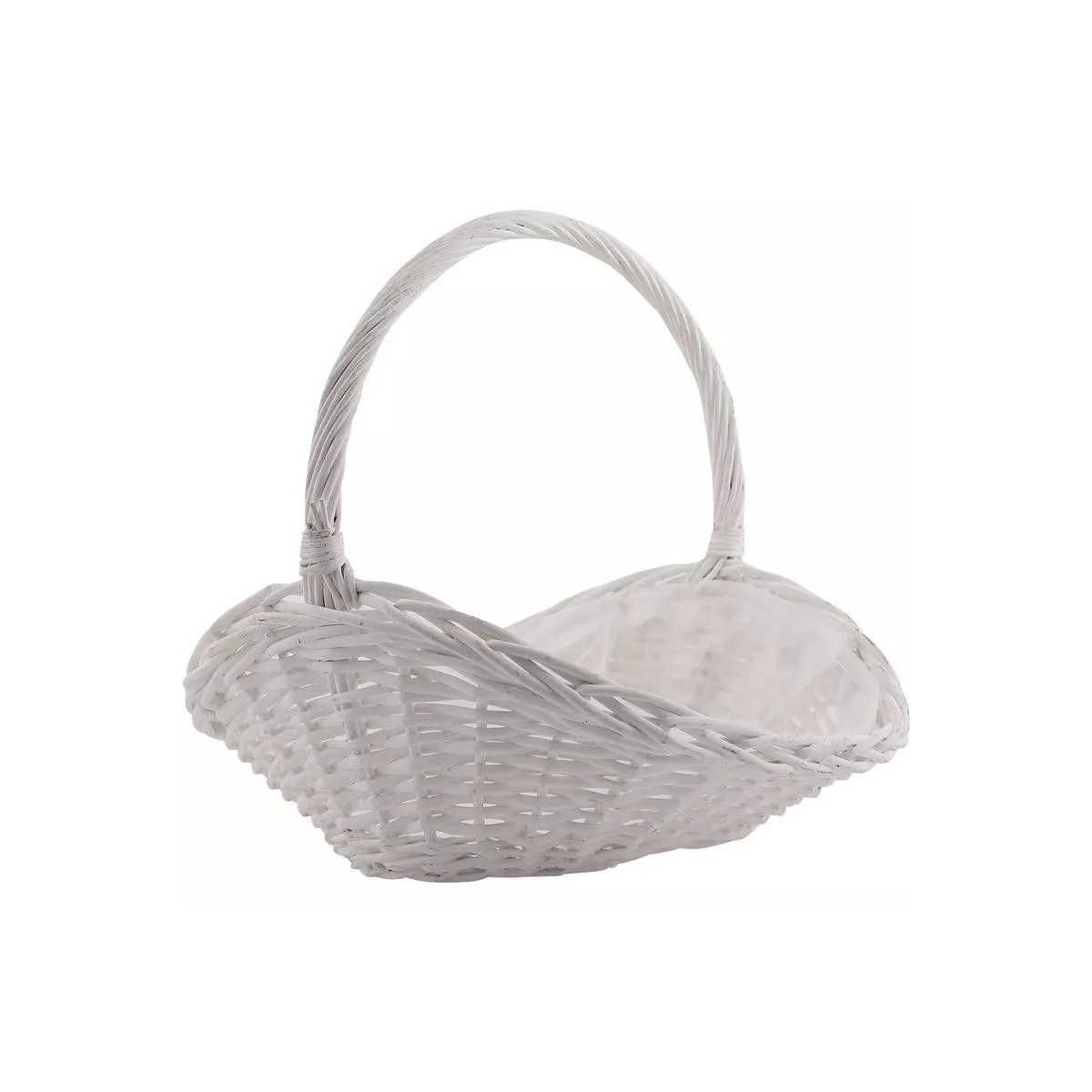 Coupe en osier laque blanc 39x35