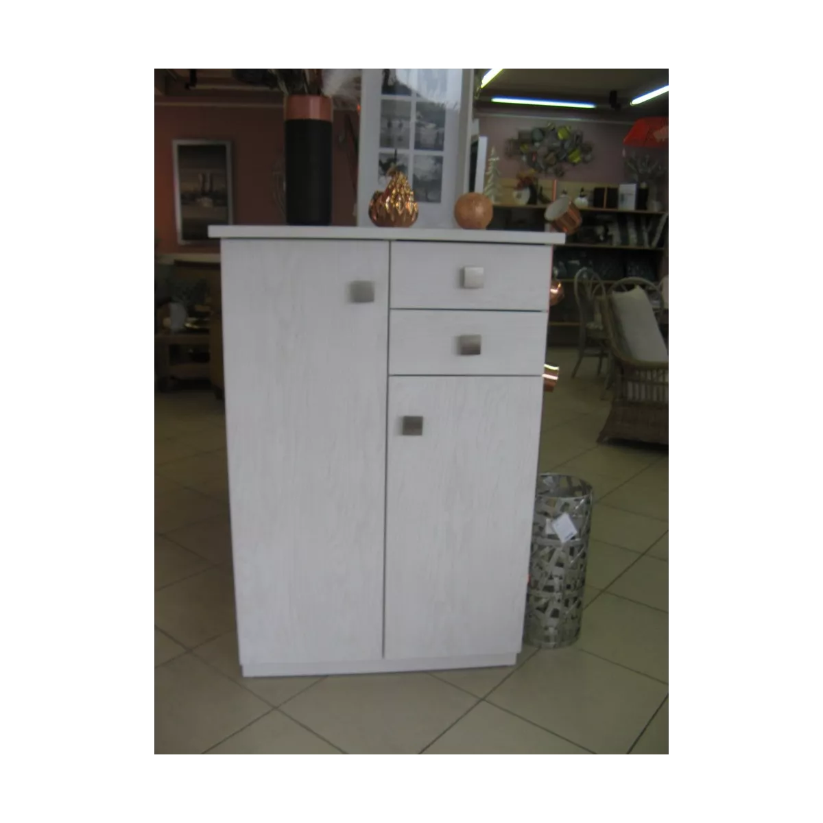 Meuble Paros 85x37 : 2 Portes et 2 Tiroirs Blanc