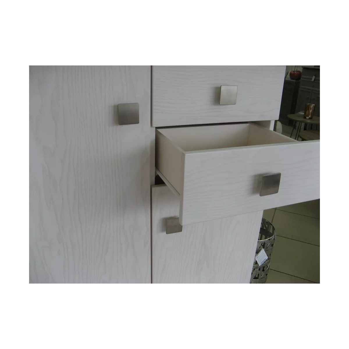 Meuble Paros 85x37 : 2 Portes et 2 Tiroirs Blanc