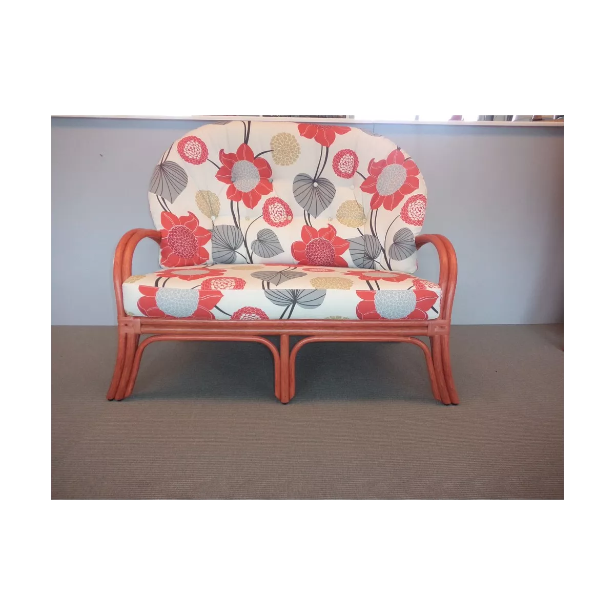 Salon Sydney Rouge Canapé 2P + 2 Fauteuils