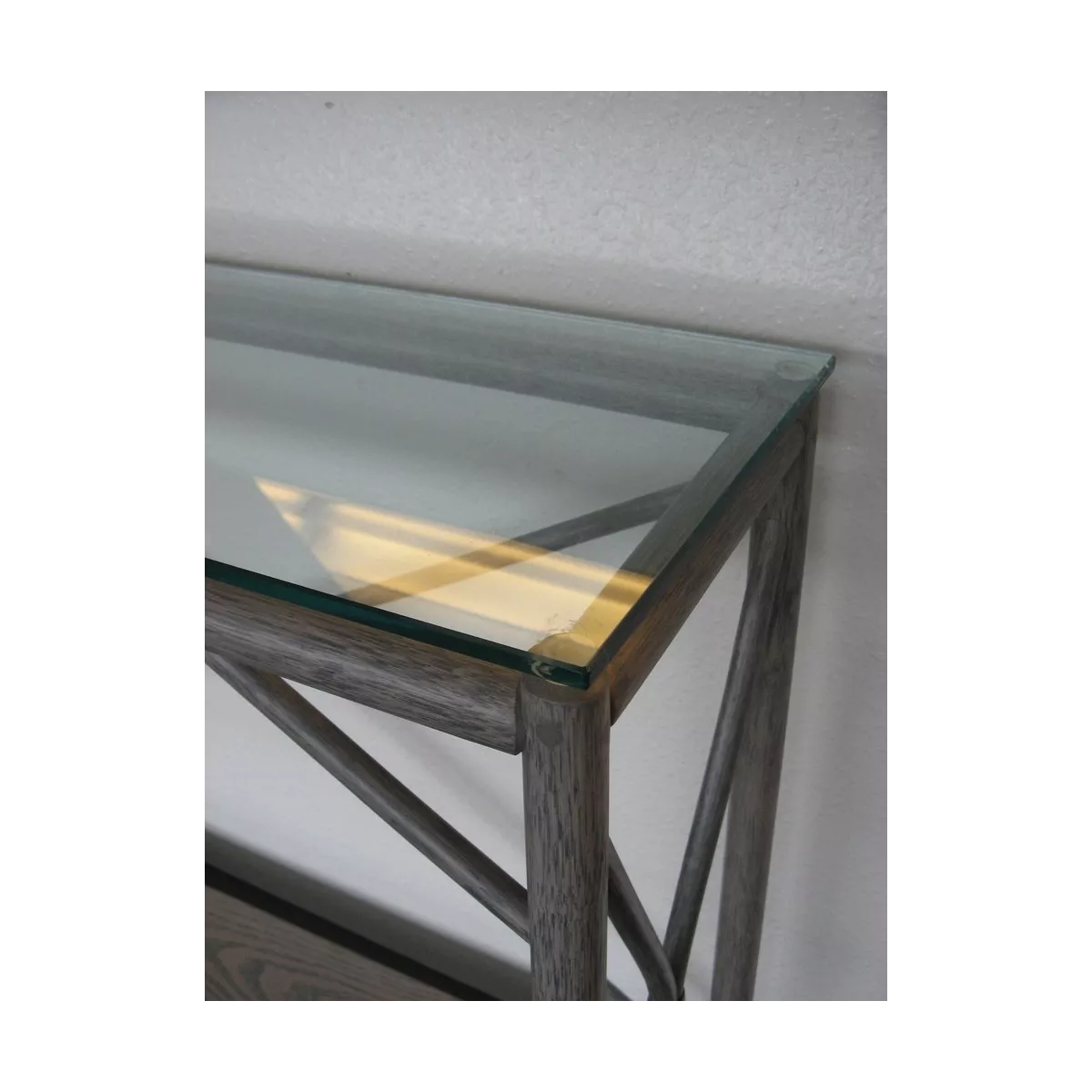 Console Bandar Vitrée Gris