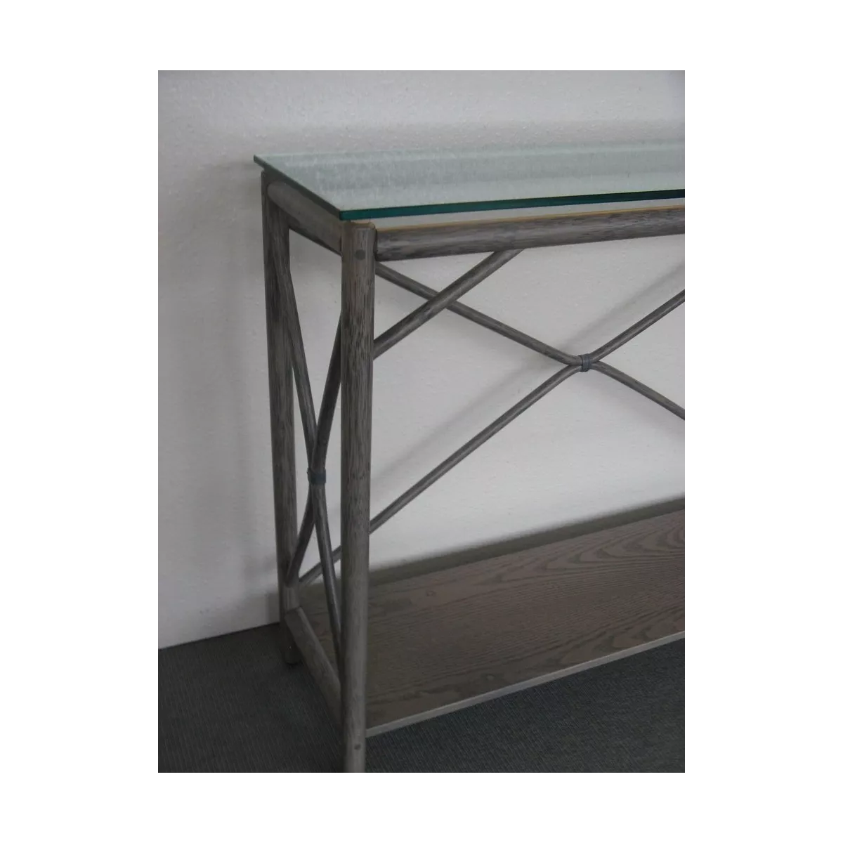 Console Bandar Vitrée Gris