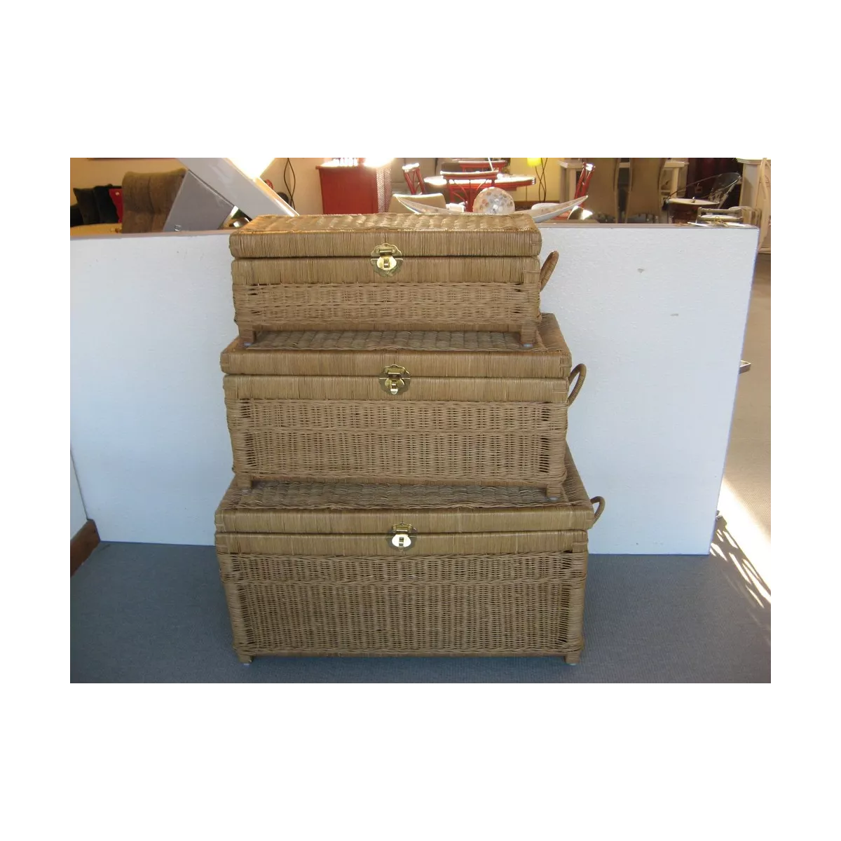 Coffre Rotin Torres Noisette  67x24
