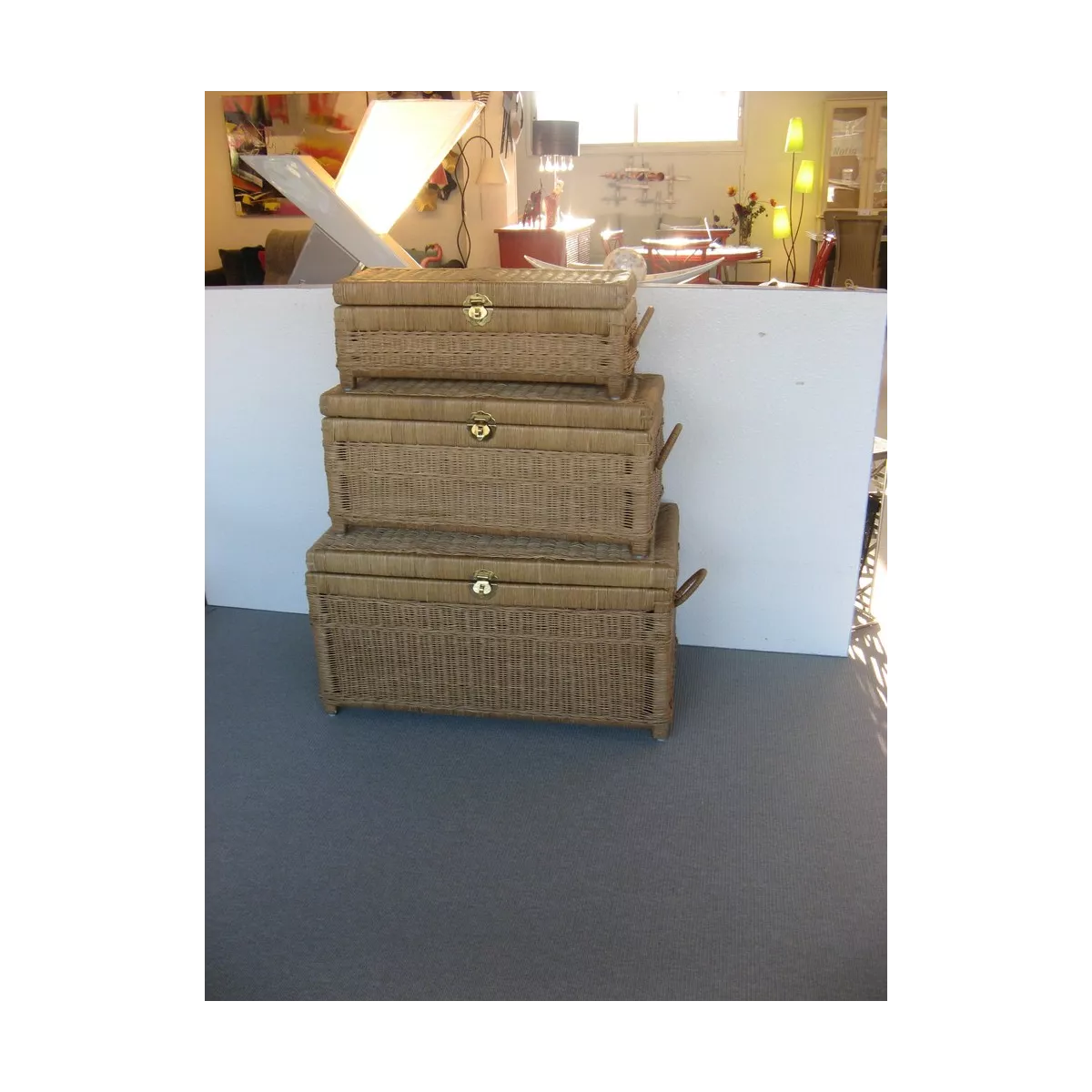Coffre Rotin Torres Noisette  67x24