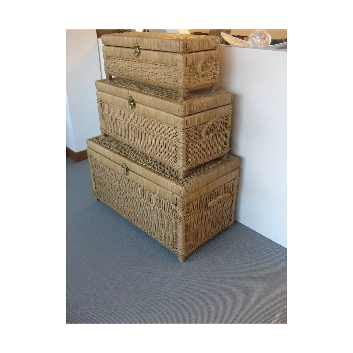 Coffre Rotin Torres Noisette  67x24