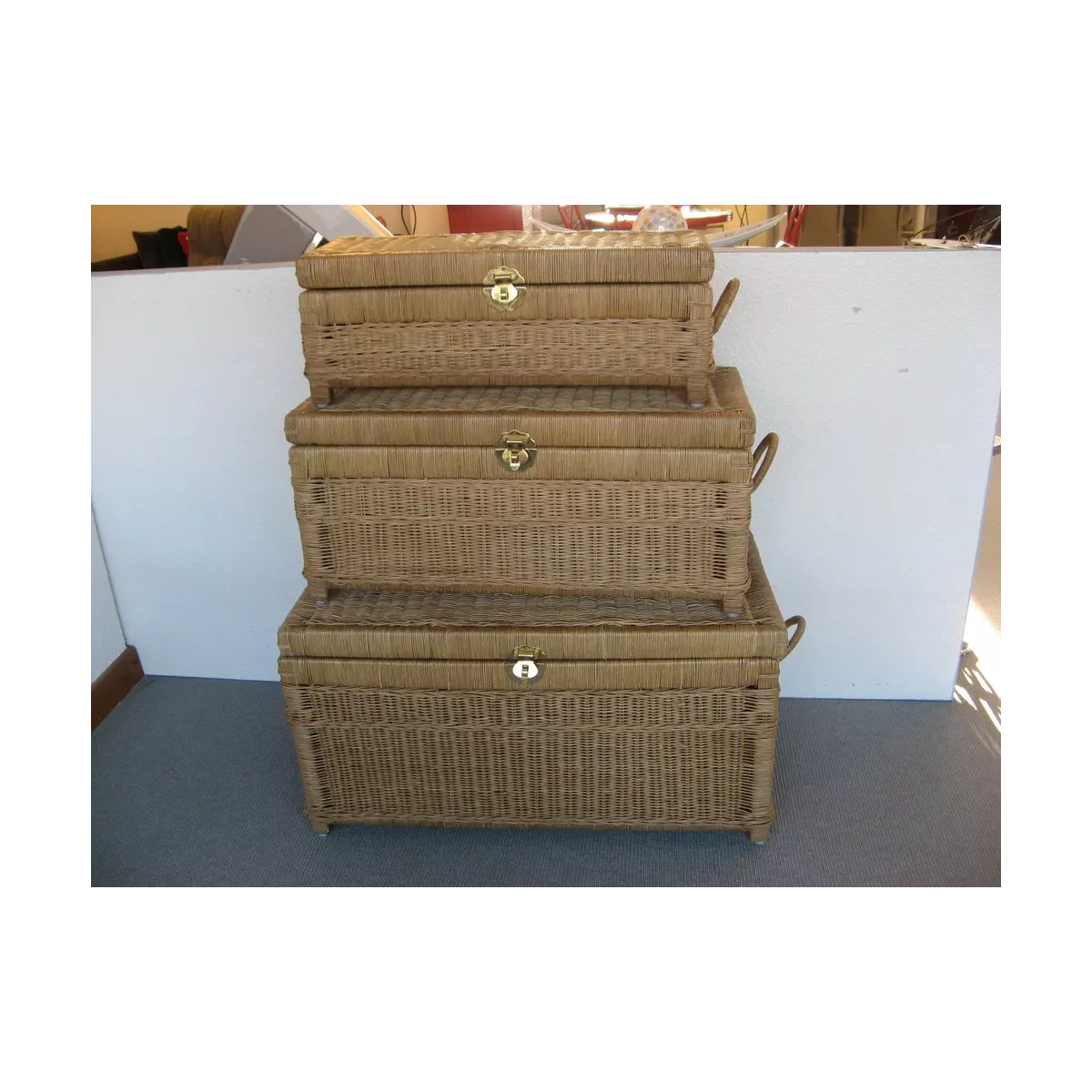 Coffre Rotin Torres Noisette  67x24