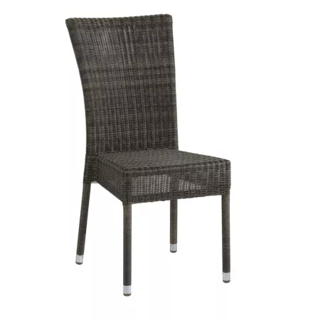 chaise en résine spécial extérieur coloris poivre avec une structure en aluminium isabelle