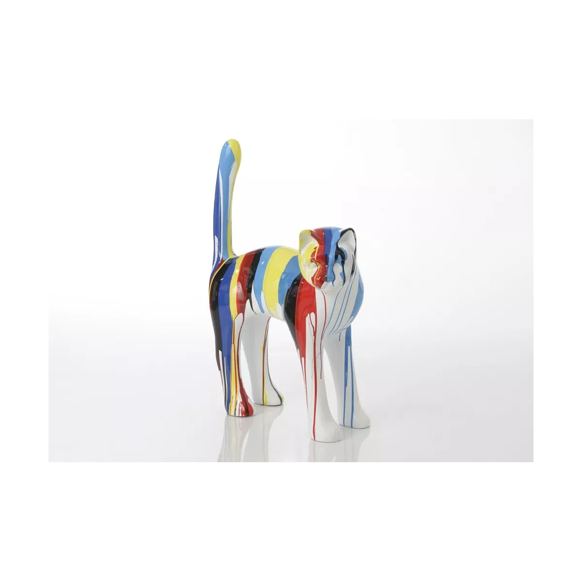 Statue Chat H115 cm XXL  Colorée Outdoor