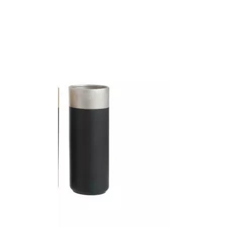 Vase Noir Bord Cercle Argent