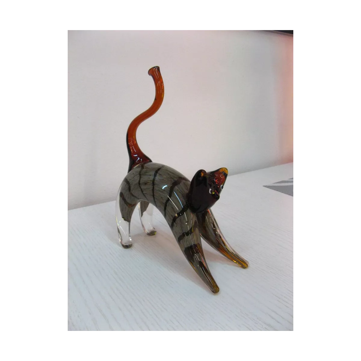 Chat en pate de verre