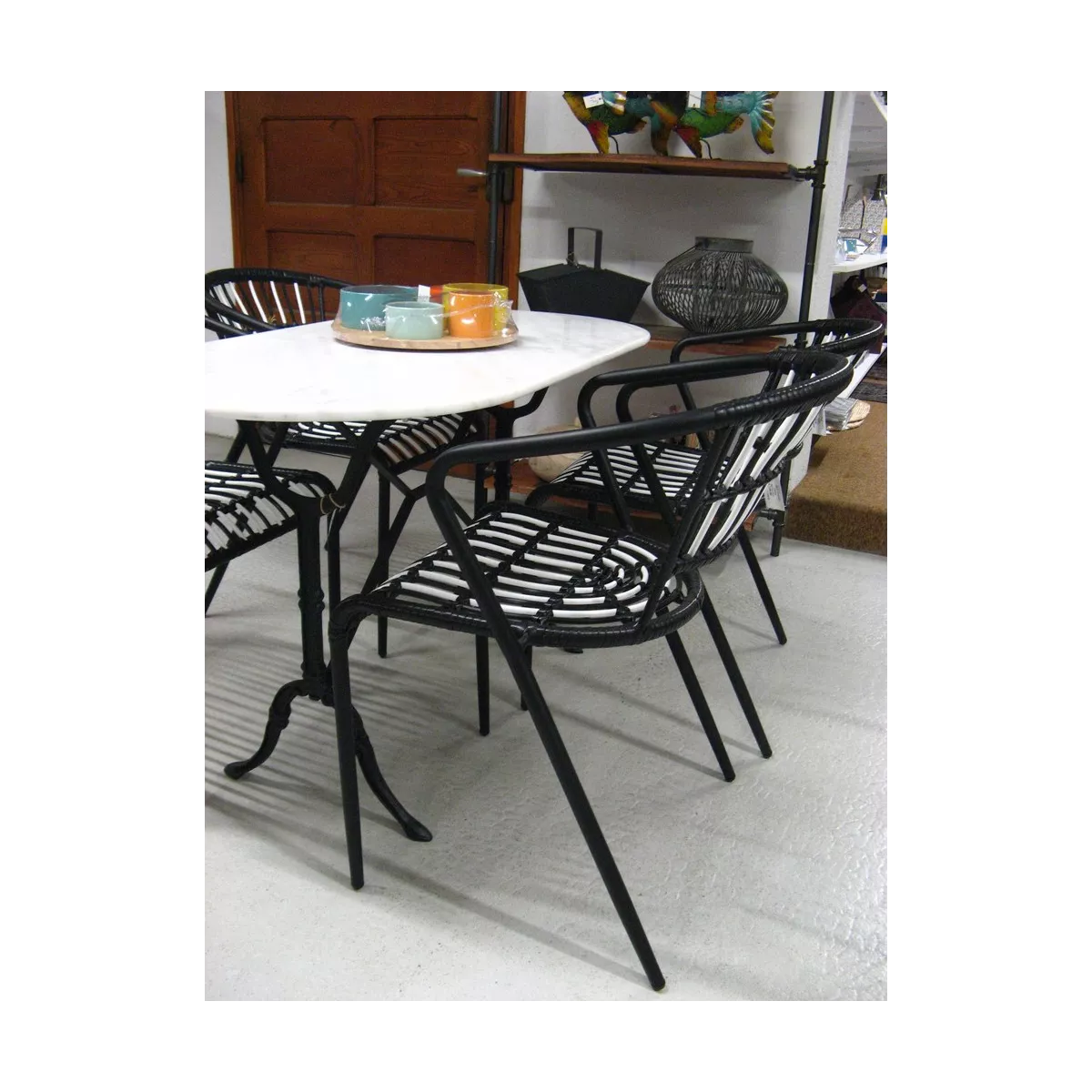 Fauteuil  Bistrot Blanc et noir