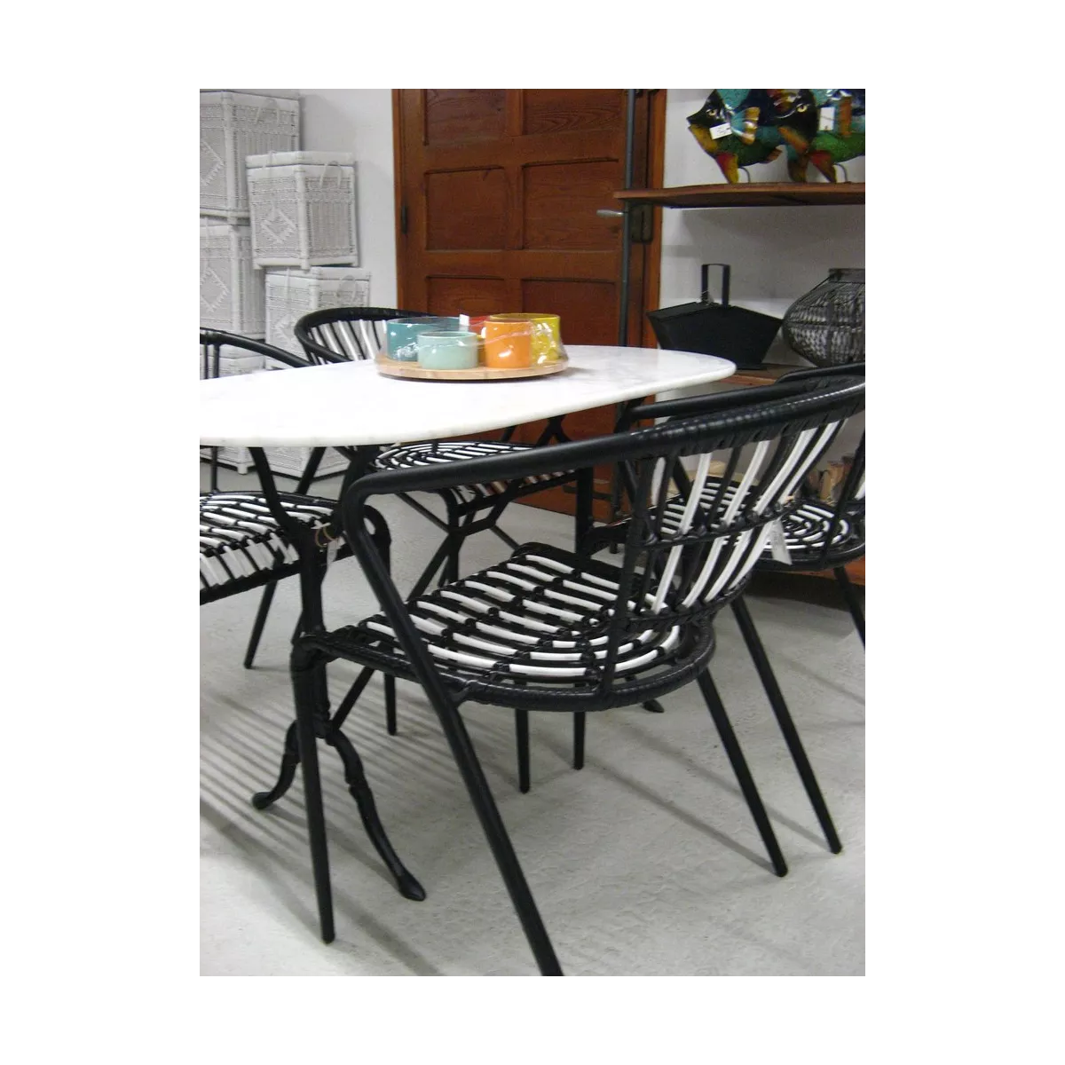Fauteuil  Bistrot Blanc et noir