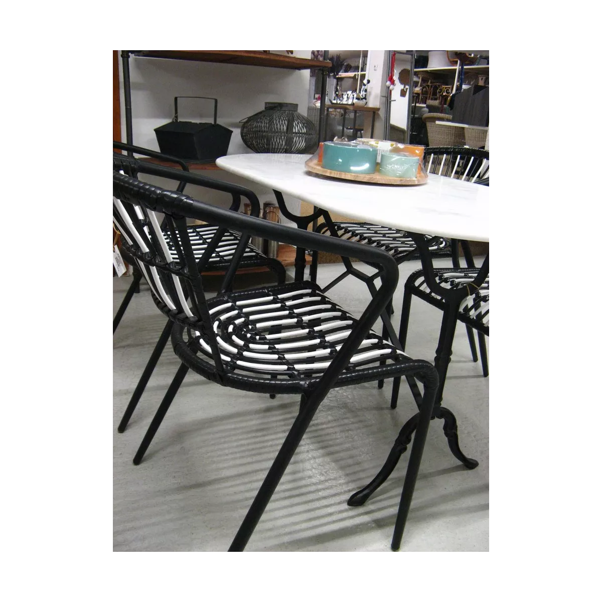 Fauteuil  Bistrot Blanc et noir