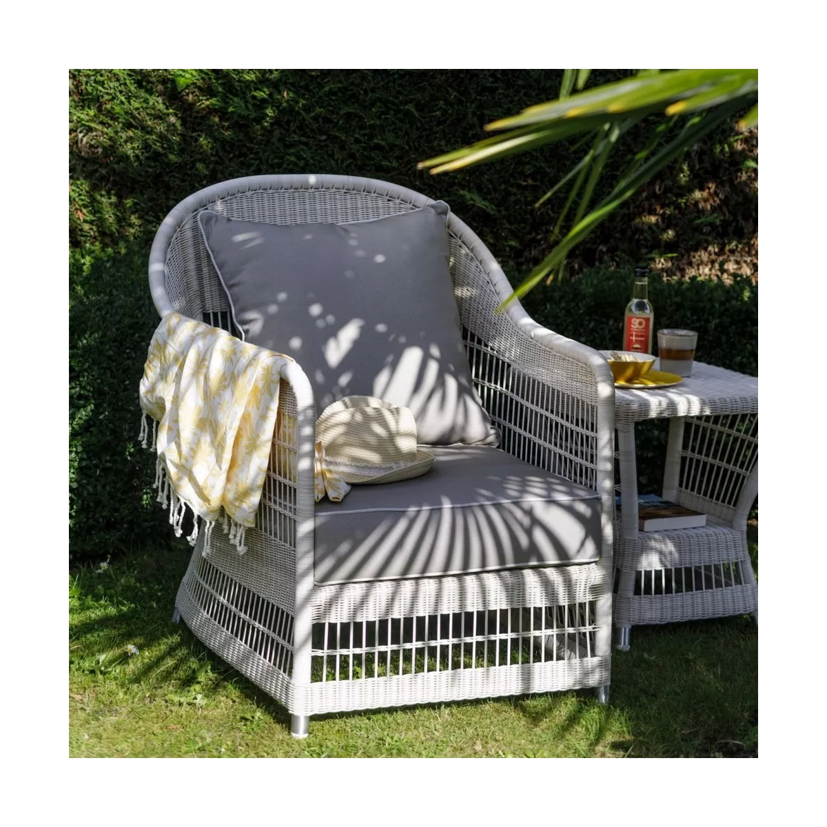 Salon Résine Biarritz Crème : Canapé 3P + 2 fauteuils