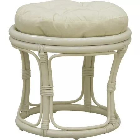 Pouf en Rotin Blanc