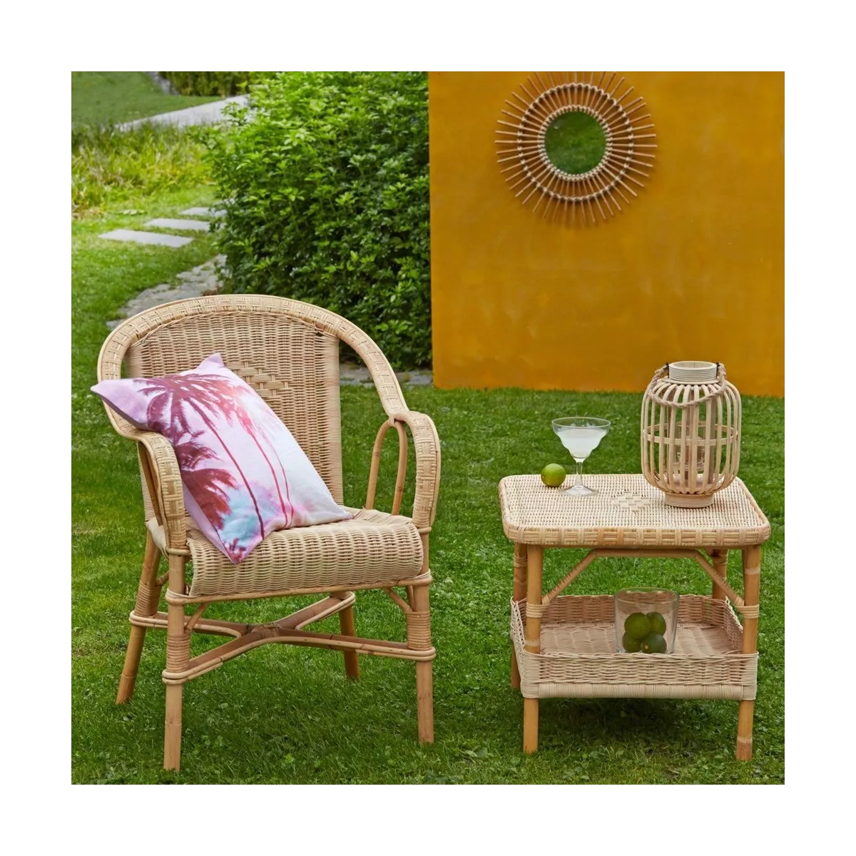Table Basse Carrée Nantucket Rotin naturel