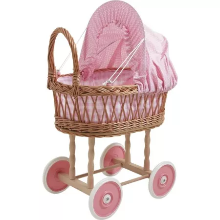 Berceau Poupées Vichy Rose
