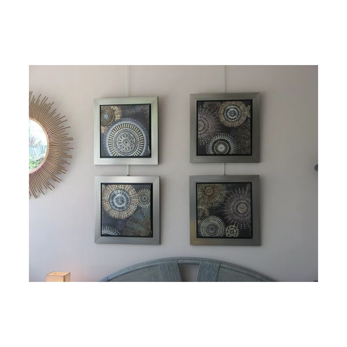 Tableau Quito sequins Noir 52x52