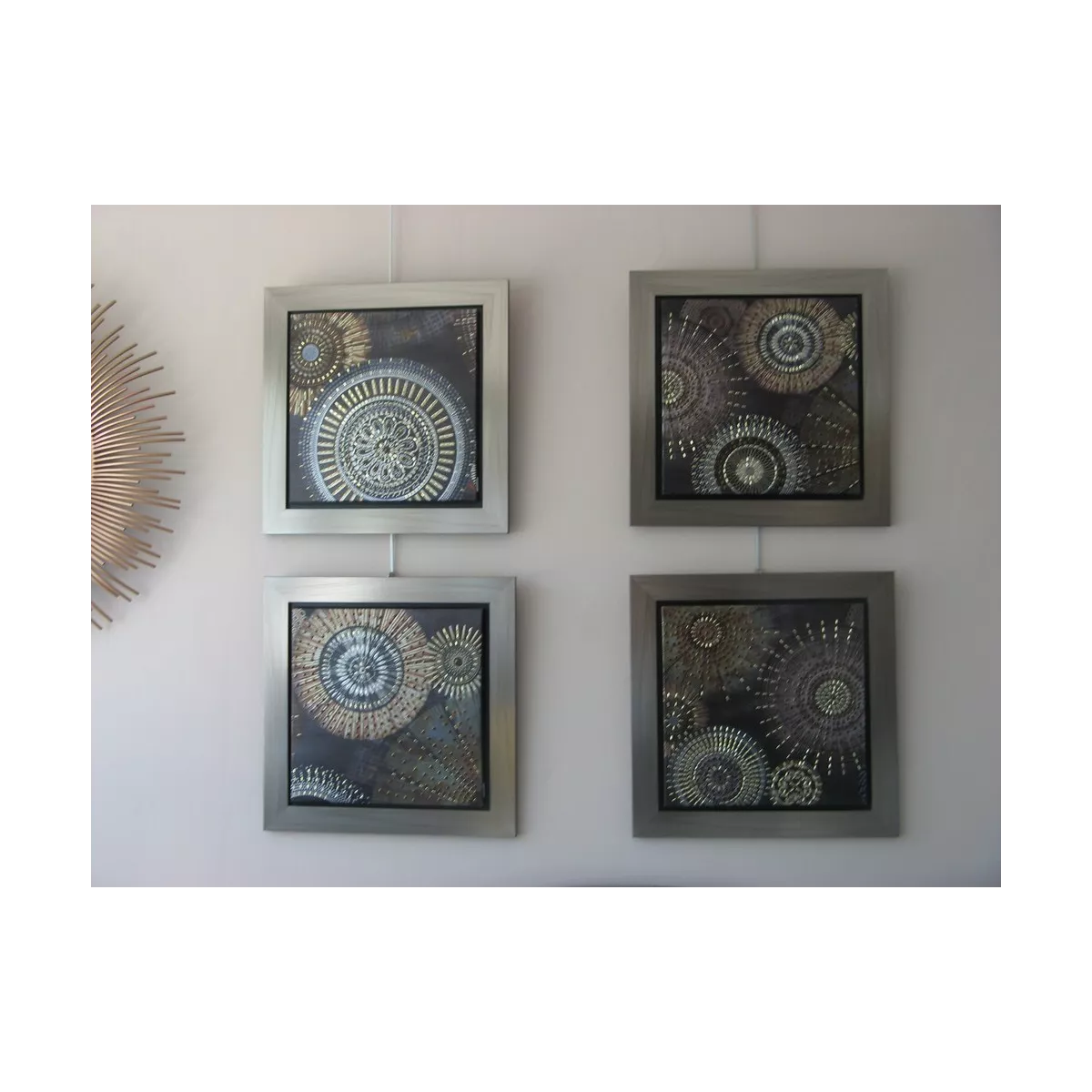 Tableau Quito sequins Noir 52x52