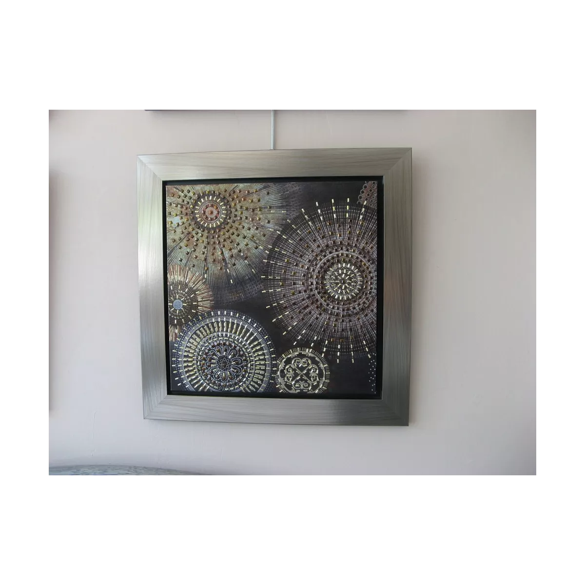 Tableau Quito sequins Noir 52x52