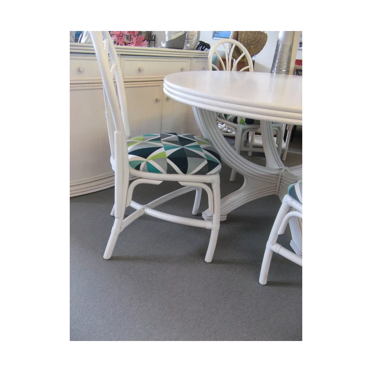 Ensemble Table Nui Ovale + 4 chaises Zante Blanc