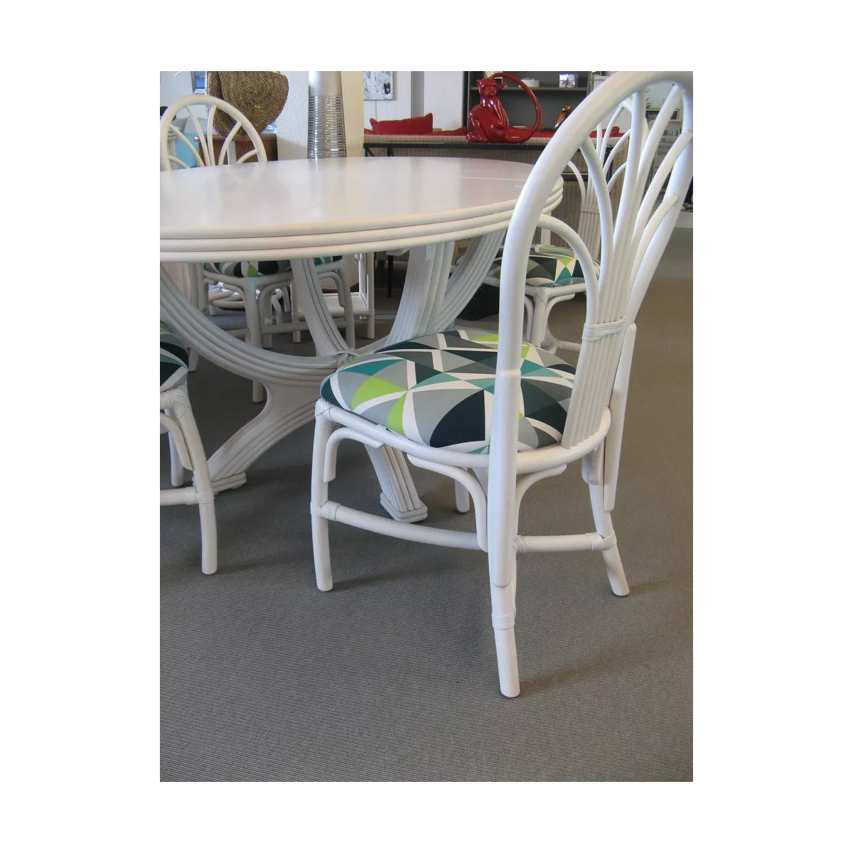Ensemble Table Nui Ovale + 4 chaises Zante Blanc