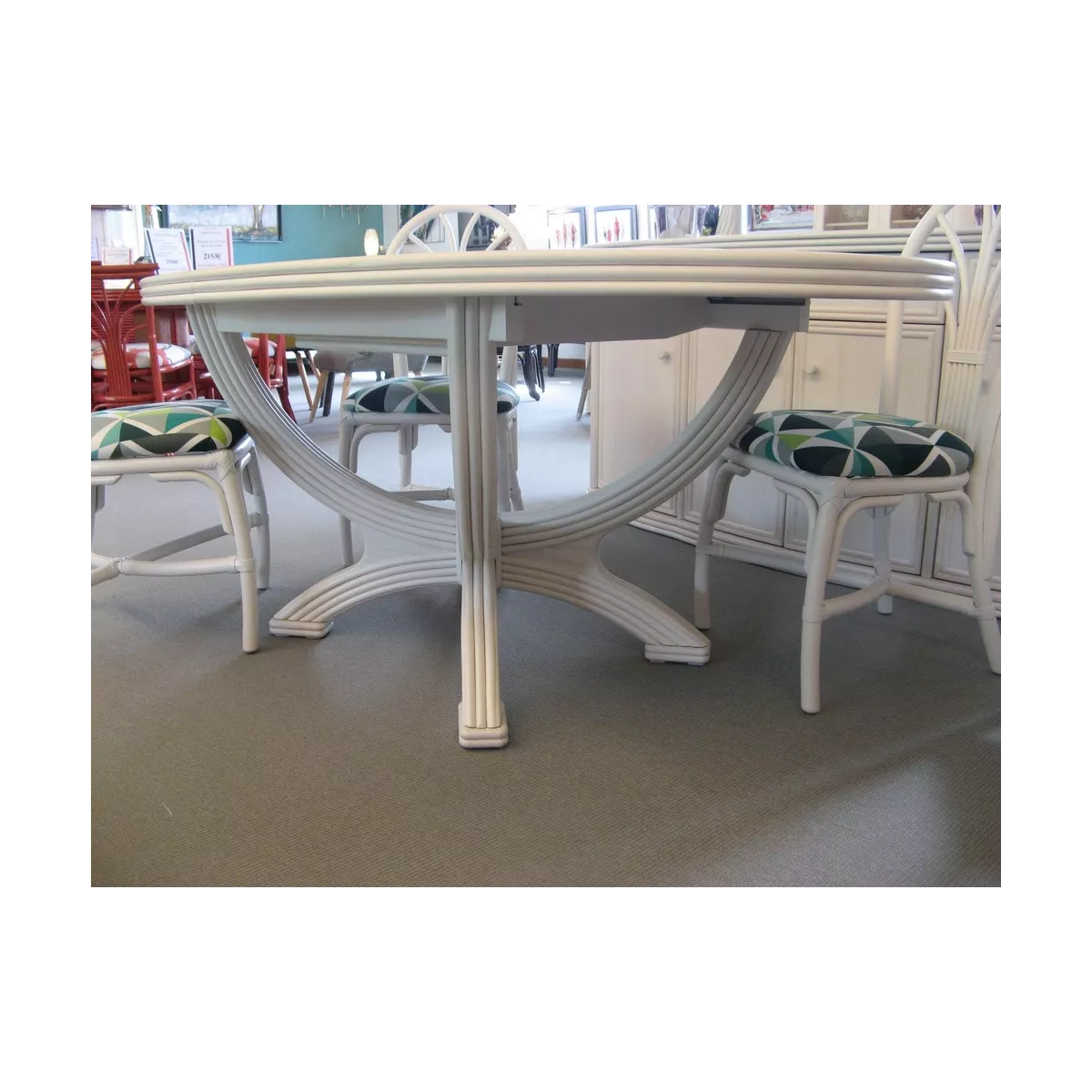 Ensemble Table Nui Ovale + 4 chaises Zante Blanc