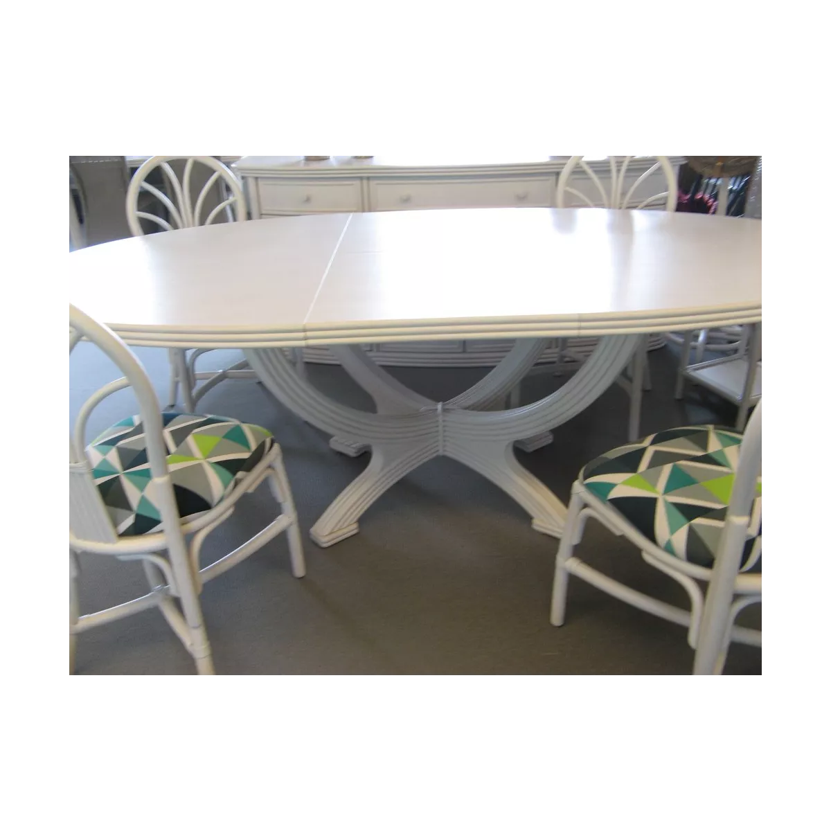 Ensemble Table Nui Ovale + 4 chaises Zante Blanc