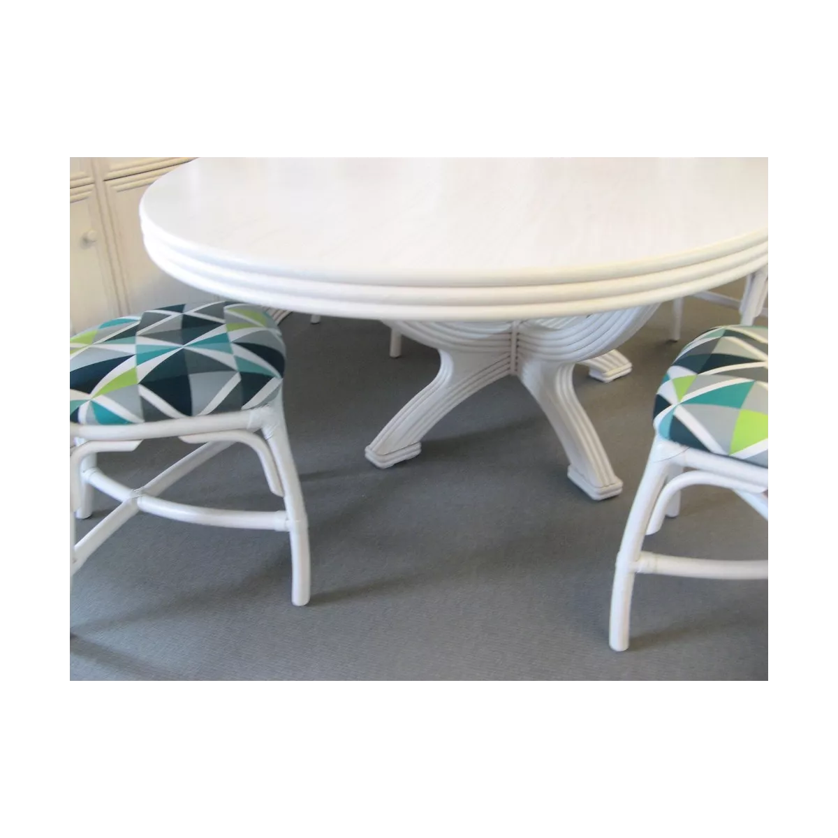 Ensemble Table Nui Ovale + 4 chaises Zante Blanc