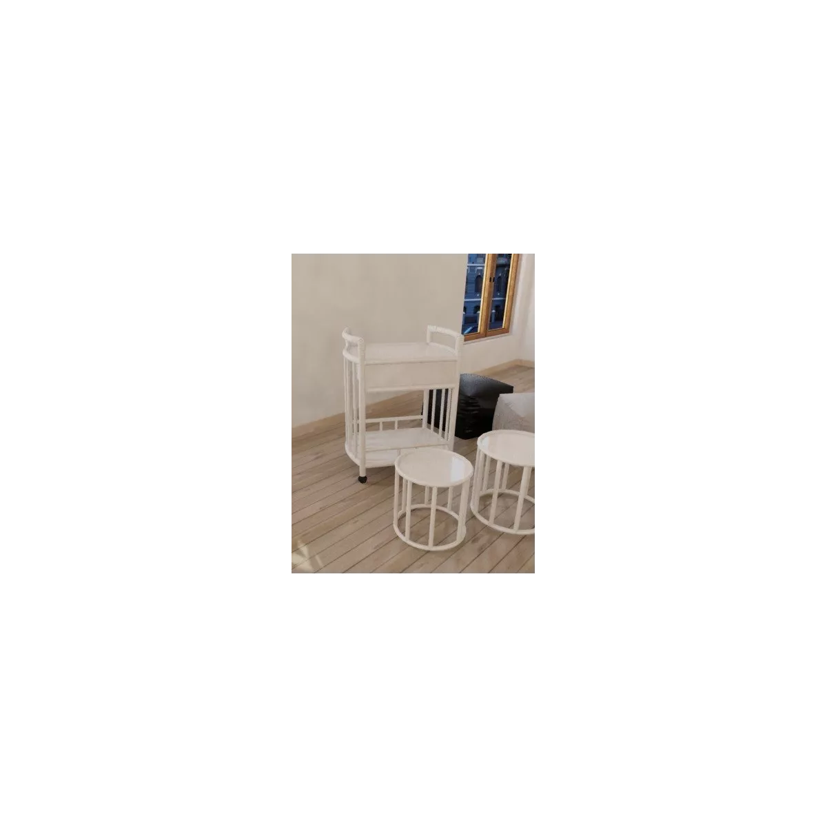 Table Roulante Zante Blanc