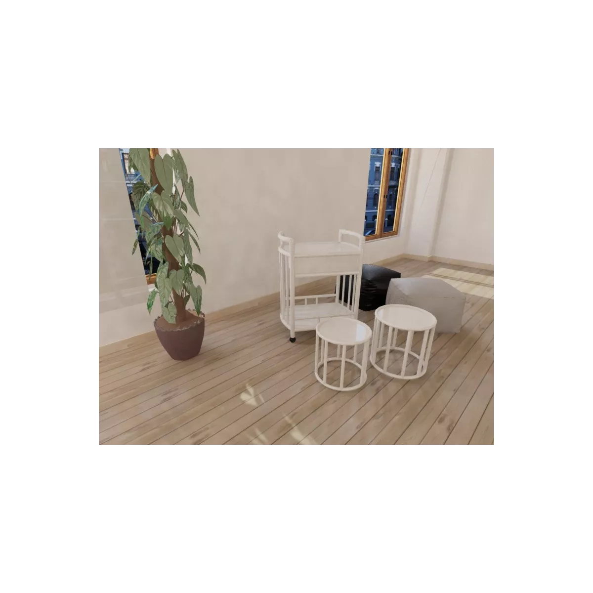 Table Roulante Zante Blanc
