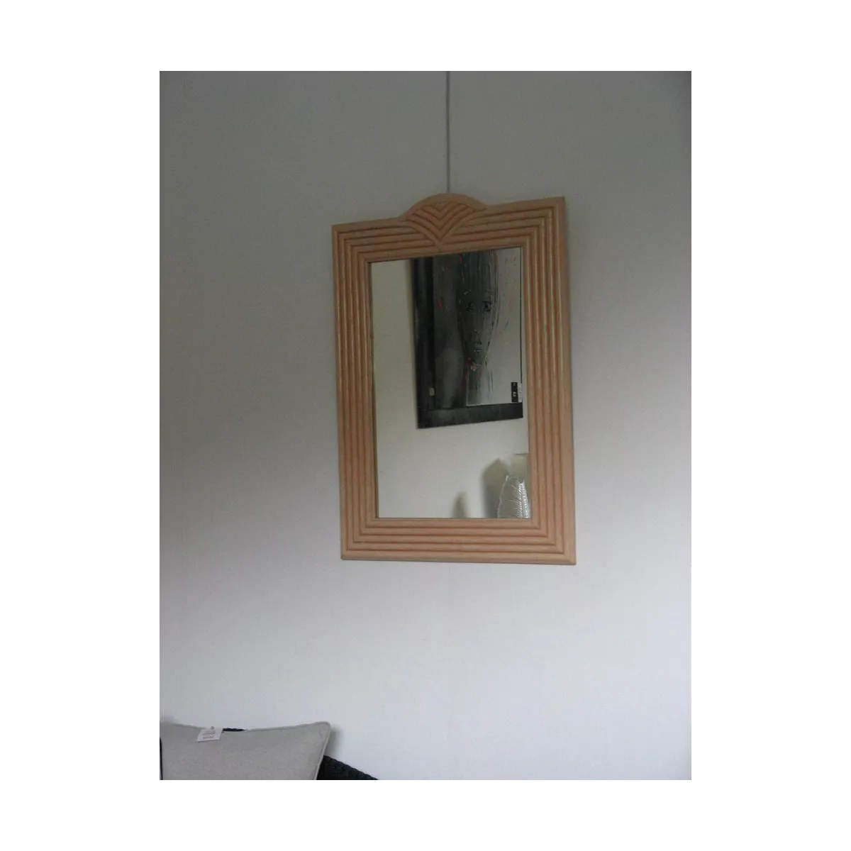 Miroir Rotin Rome 58x82 Saumon