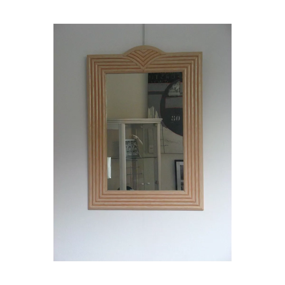 Miroir Rotin Rome 58x82 Saumon