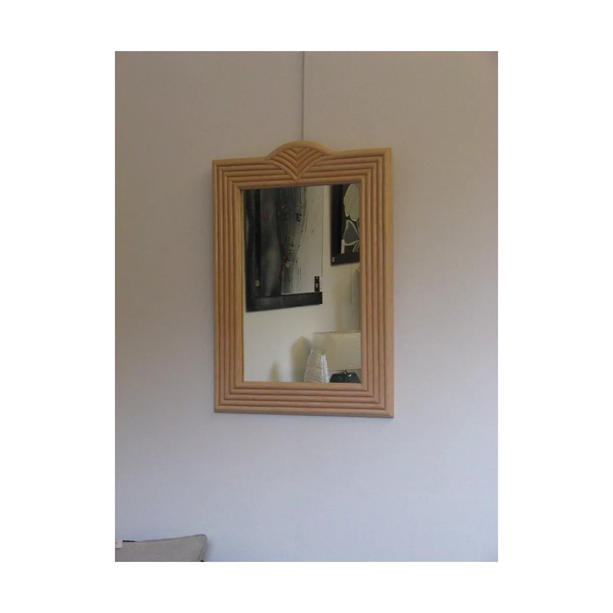Miroir Rotin Rome 58x82 Saumon